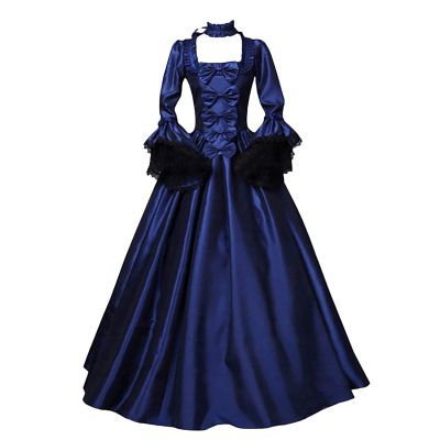18Th Century Dress for Women Flare Sleeve Lace Up Victorian Ball Gown Queen Vintage Medieval Costume Plus Size Renaissance Costumes