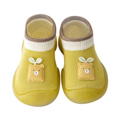 Children Summer Spring Dance Socks Shoes Toddler Kids Infant Newborn Baby Boys Girls First Walkers (Yellow, 6-12 Months)