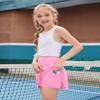 Zaclotre Girls Tennis Skirt with Shorts Pleated Back Kids Golf Skort Workout Running Sports Athletic Skirt with Pockets Pink view 3