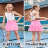 Zaclotre Girls Tennis Skirt with Shorts Pleated Back Kids Golf Skort Workout Running Sports Athletic Skirt with Pockets Pink view 4