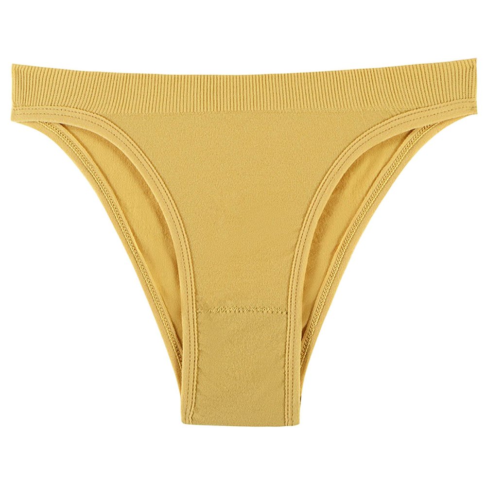 Pelvic Prolapse Support Underwear Womens Abdominal Low Waist Seamless Elastic T Pants Seamless Solid Color (Yellow, L)
