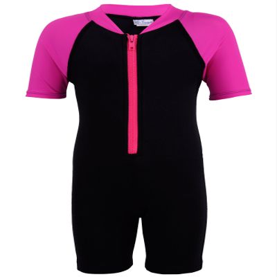Tuga Girls Shorty 1.5mm Neoprene/Spandex Wetsuit (UPF 50+), Fuchsia, 5 yrs