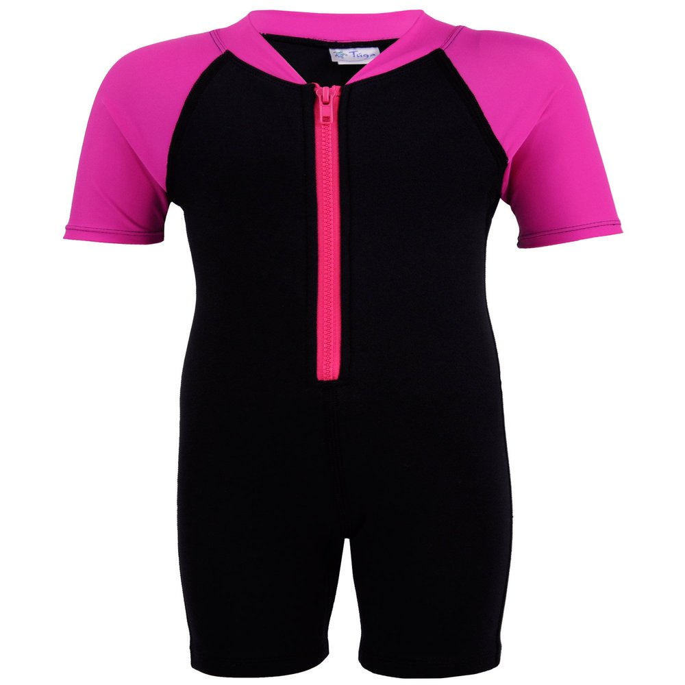 Tuga Girls Shorty 1.5mm Neoprene/Spandex Wetsuit (UPF 50+), Fuchsia, 5 yrs