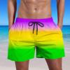 Ymosrh Mens Swim Trunks, Shorts Men 7 Inch Inseam Shorts MenS Swim Trunks Men's Summer Swim Quick Dry Shorts with Pockets Plus Gradient Print Beach Shorts Suit Long Man Bathing Suit (5XL, Yellow) view 4