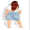 City Chic Women's Apparel Women's Plus Size Short SUPA Split, Light WASH view 2