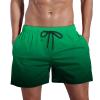 Ymosrh Mens Swimming Trunks, Men's Swim Trunks Beach Shorts for Men Bathing Suit Shirt Summer Swim Quick Dry Shorts with Pockets Plus Gradient Print Shorts Bathing Suit Shorts Swimming (4XL, Green) view 1