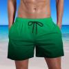 Ymosrh Mens Swimming Trunks, Men's Swim Trunks Beach Shorts for Men Bathing Suit Shirt Summer Swim Quick Dry Shorts with Pockets Plus Gradient Print Shorts Bathing Suit Shorts Swimming (4XL, Green) view 3