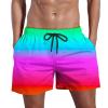 Ymosrh Mens Bathing Suit, Board Shorts Men's Stretch Shorts Men Swimming Trunks Tall Summer Swim Quick Dry Shorts with Pockets Plus Gradient Print Beach Shorts for Big and Swim Bathing (5XL, Purple) view 1