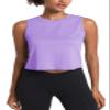 MAGCOMSEN Workout Tops for Women SPF Sleeveless Athletic Shirts Running Cropped Tank Tops Lightweight Yoga Sports Purple XL view 1