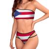 Fattyeery Women Bikini Set Puerto Rico Flag Two Piece Swimsuit Swimwear Bathing Suit Tankini Swimsuit Set 2XL view 1