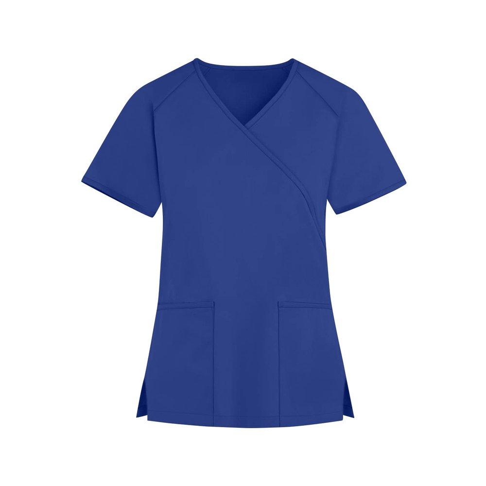 Printed Scrub Tops Women Nurse Uniforms Short Sleeve V-Neck Shirts with Pockets