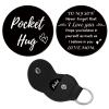 CREATCABIN 1 Set Pocket Hug Token Heart Pattern Long Distance Relationship Keepsake Keychain Stainless Steel Double Sided with PU Leather Keychain Gift for Son Family(Black)-to My Son 1.2Inch view 1