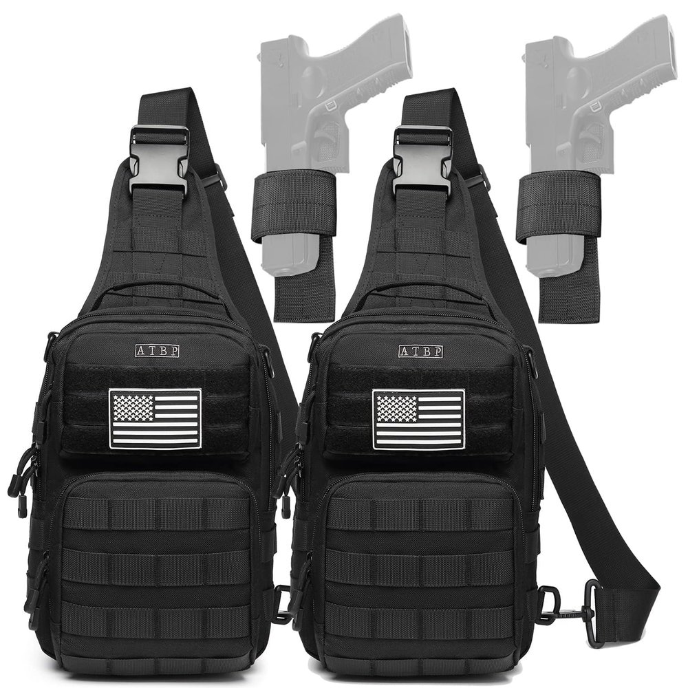 ATBP Tactical Sling Backpack With Holster Military Crossbody Bag for Men Single Shoulder Back Pack 10L