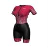 Sparx Aero Triathlon Suit Women Short Sleeve Tri Suit Women Running Swimming Cycling SkinSuit (US Burgundy, 2XL) view 1