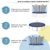 Goplus Trampoline Net Replacement for 8FT 10FT 12FT 14FT 15FT 16FT Round Frame Trampolines, Weather-Resistant Breathable Safety Enclosure Net with Adjustable Straps, Net Only view 3