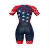 Sparx Aero Triathlon Suit Women Short Sleeve Tri Suit Women Running Swimming Cycling Skinsuit (US Flag, Small) view 4