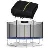 Goplus Trampoline Safety Net for 8FT 10FT 12FT 14FT 15FT 16FT Round Frame Trampoline, Weather-Resistant Replacement Enclosure Net with Double-Headed Zipper, Hooks, Net Only (14FT-8 Poles-18 Hooks)