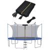 Goplus Trampoline Net Replacement for 8FT 10FT 12FT 14FT 15FT 16FT Round Frame Trampolines, Weather-Resistant Breathable Safety Enclosure Net with Adjustable Straps, Net Only