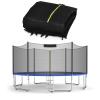 Goplus Trampoline Safety Net for 8FT 10FT 12FT 14FT 15FT 16FT Round Frame Trampoline, Weather-Resistant Replacement Enclosure Net with Double-Headed Zipper, Hooks, Net Only (10FT-6 Poles-14 Hooks)