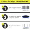 Goplus Trampoline Safety Net for 8FT 10FT 12FT 14FT 15FT 16FT Round Frame Trampoline, Weather-Resistant Replacement Enclosure Net with Double-Headed Zipper, Hooks, Net Only (10FT-6 Poles-14 Hooks) view 3