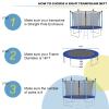 Goplus Trampoline Net Replacement for 8FT 10FT 12FT 14FT 15FT 16FT Round Frame Trampolines, Weather-Resistant Breathable Safety Enclosure Net with Adjustable Straps, Net Only view 3