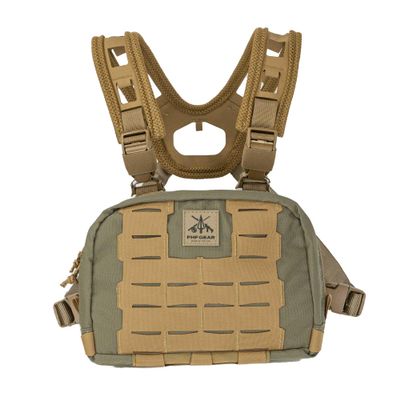 FHF Gear Chest Rig Gen 2 Lightweight MOLLE Front Carry Pack with Upgraded Air Mesh, Storage Pockets & Airframe Harness, Ranger Green