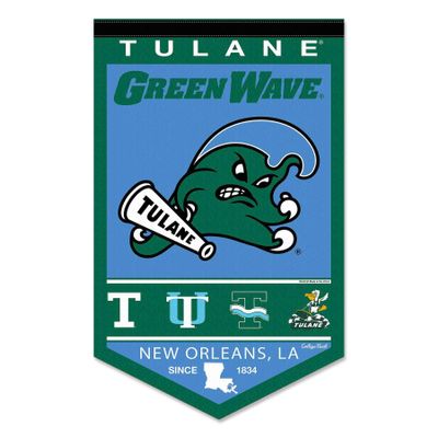 College Flags & Banners Co. Tulane Green Wave Heritage History Banner Pennant