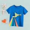 Toddler Boys' Short Sleeve Tees Cotton Casual Helicopter and Rainbow Graphic Crewneck Summer Top Clothes T Shirts T Top (Blue, 12-24 Months) view 2