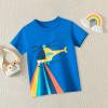 Toddler Boys' Short Sleeve Tees Cotton Casual Helicopter and Rainbow Graphic Crewneck Summer Top Clothes T Shirts T Top (Blue, 12-24 Months) view 3