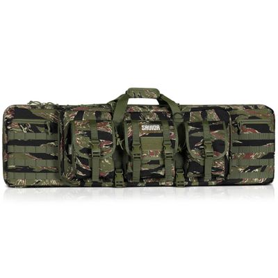Savior Equipment American Classic Tactical Double Long Gun Bag Pistol Transportation Case w/Backpack Strap, 46 Inch Tiger Stripe