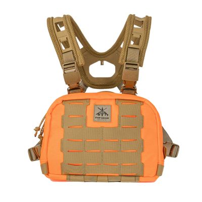 FHF Gear Chest Rig Gen 2 Lightweight MOLLE Front Carry Pack with Upgraded Air Mesh, Storage Pockets & Airframe Harness, Blaze Orange