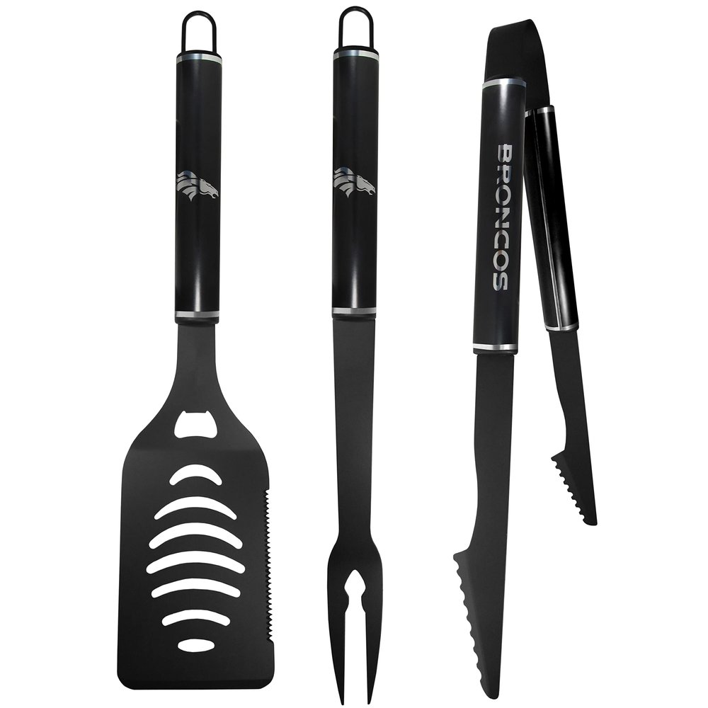 Siskiyou Sports NFL Denver Broncos 3 pc Monochromatic BBQ Set, Black,One Size