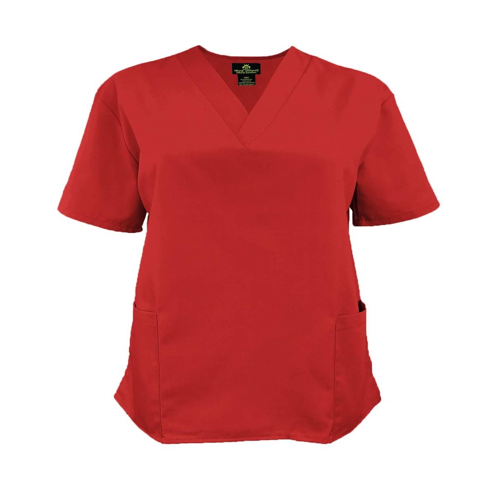 ACTIVE UNIFORMS Mens Scrub Set Medical Scrub Top and Pants (X-Large, Red)