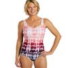 Sporti Shibori Moderate Printed Ombre Sweetheart One Piece Swimsuit - Watermelon - 6 view 1
