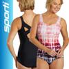 Sporti Shibori Moderate Printed Ombre Sweetheart One Piece Swimsuit - Watermelon - 6 view 2