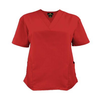 ACTIVE UNIFORMS Mens Scrub Set Medical Scrub Top and Pants (3X-Large, Red)