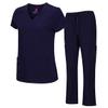 ACTIVE UNIFORMS Mens Scrub Set Medical Scrub Top and Pants (Medium, Navy Blue) view 1