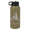 LaserGram Personalized Water Bottle, Motocross, Stainless Steel Double Wall Vacuum Insulated with Flip Top Straw, Custom Engraved Gift (32oz / 950ml Camo Green) view 1