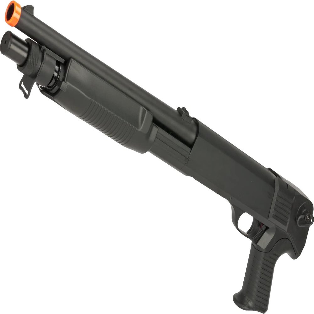 Evike Airsoft - CYMA Standard Metal M3 3-Round Burst Multi-Airsoft Shotshell Loading Airsoft Shotgun (Model: Airsoft Pistol Handle)