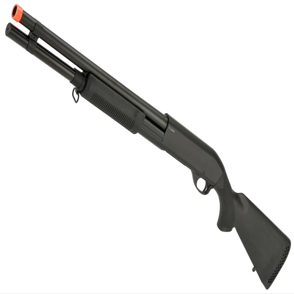 Evike Airsoft - CYMA Standard Metal M870 3-Round Burst Multi-Airsoft Shotshell Loading Airsoft Shotgun (Model: Full Stock Metal) - (PID: 63533)