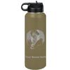 LaserGram Personalized Water Bottle, Dragon, Stainless Steel Double Wall Vacuum Insulated with Flip Top Straw, Custom Engraved Gift (40oz / 1180ml Camo Green) view 1