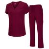 ACTIVE UNIFORMS Mens Scrub Set Medical Scrub Top and Pants (X-Large, Burgundy) view 1