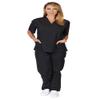 ACTIVE UNIFORMS Mens Scrub Set Medical Scrub Top and Pants (Large, Black) view 4