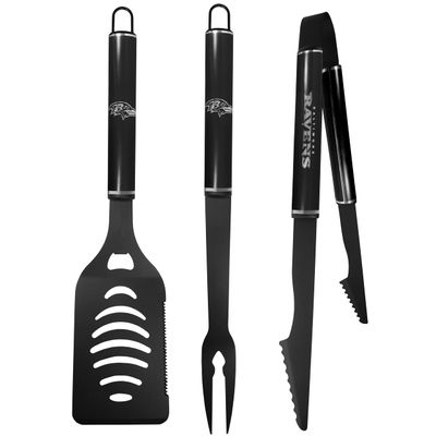 Siskiyou Sports NFL Baltimore Ravens 3 pc Monochromatic BBQ Set, Black,One Size