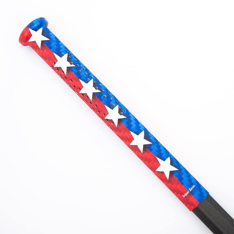 SNIPER SKIN ICT Lacrosse Grip - Waterproof Replacement Grip Wrap - Perfect Team Swag - Easy to Install, Strong Sports Grip - Red, White and Blue