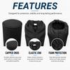72 in Pair of Black Mad Dog Products Boat Trailer Guide Pole Pad with Capped Ends - Heavy Duty UV Fade Proof Canvas - Sold in Pairs - Made in USA view 2