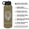 LaserGram Personalized Water Bottle, Fencing, Stainless Steel Double Wall Vacuum Insulated with Flip Top Straw, Custom Engraved Gift (40oz / 1180ml Camo Green) view 3