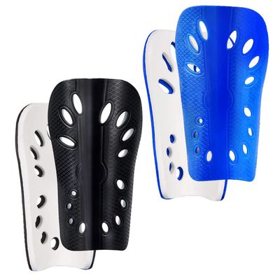 Youth Soccer Shin Guards for Kids Shin Pads Child Calf Protective Gear Protective Soccer Equipment for Boys Girls Toddler Teenagers 3-15 Years Old (Black + Blue,M 4'43-5'7 Tall)
