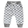 Mubineo Toddler Baby Boy Girl Infant Basic Plain Sweatpants Comfy Cotton Pants with Pockets (J Grey White Plaid, 6-12 Months) view 1
