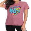 80s Shirt Womens Vintage Graphic Outfit Shirts Casual Retro 80 s Novelty Nostalgia Tee Tops B-Pink view 2